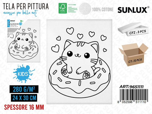 Sunlux Tela per Pittura Kids 24*30CM 16MM 280GR