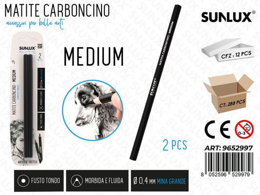 Sunlux Matite Carboncino Medium 2PCS 0.4MM