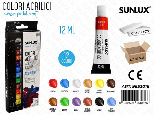 Colori Acrilici Tubetto 12COL. 12ML