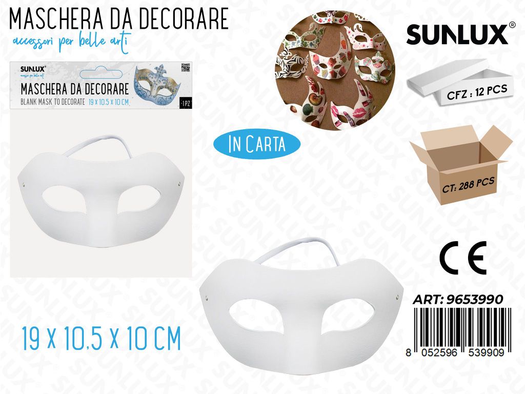 Maschere da Decorare in Carta 19*10.5*10CM