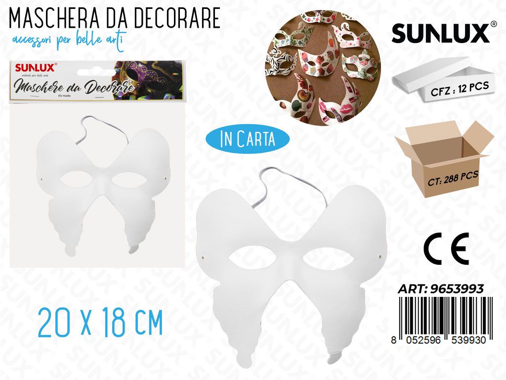 Maschere da Decorare in Carta 20*18CM