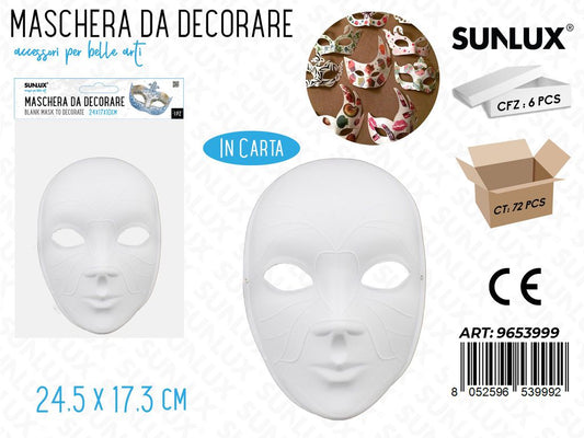 Maschere da Decorare in Carta 24.5*17.3CM