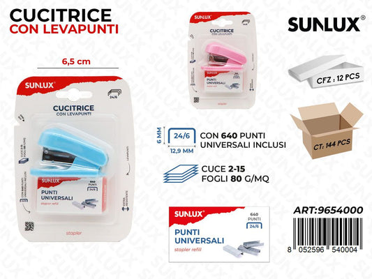 Sunlux Cucitrice c/ Punti Uni. Ass. 6.5CM