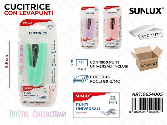 Sunlux L. Pastel Cucitrice c/Punti Uni. Ass. 8.5CM