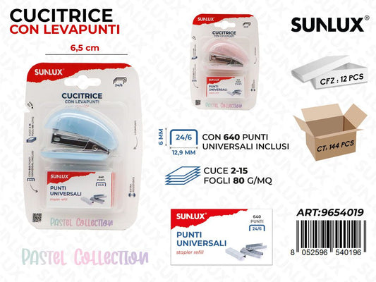 Sunlux L. Pastel Cucitrice c/Punti Uni. Ass. 6.5CM