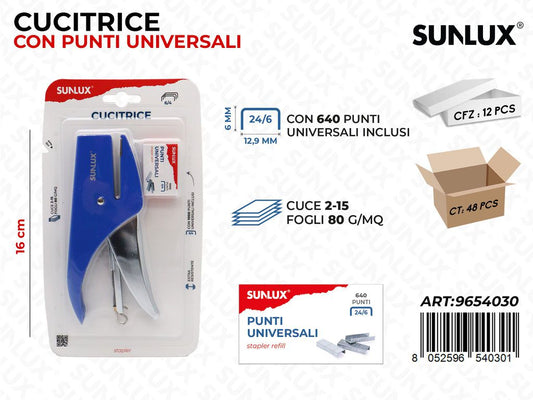 Sunlux Cucitrice c/Punti Uni. 16CM