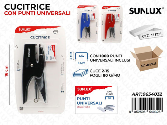 Sunlux Cucitrice c/Punti Uni. Ass. 16CM
