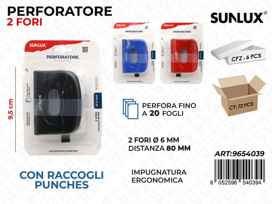 Sunlux Perforatori 2 Fori Ass. 9.5CM