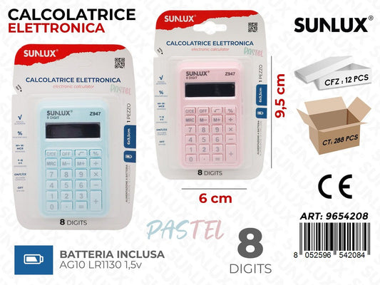 Sunlux Calcolatrice Elettr. 8FUNZ. 6*9.5CM Ass.