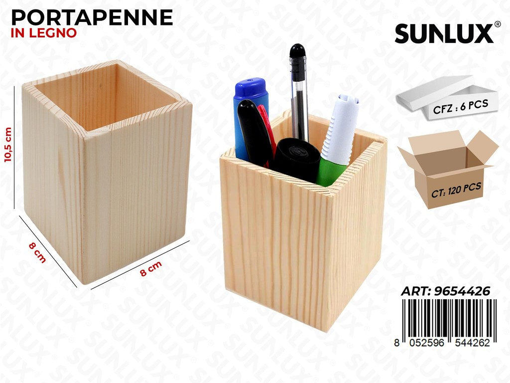 PORTAPENNE IN LEGNO  8*8*10.5CM