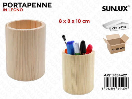 Sunlux Portapenne in Legno 8*8*10.5CM