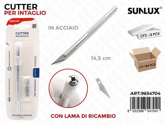 Sunlux Cutter Coltello Intaglio Acciaio 14.5CM
