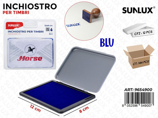 Sunlux Inchiostro per Timbro Blu 12*8CM