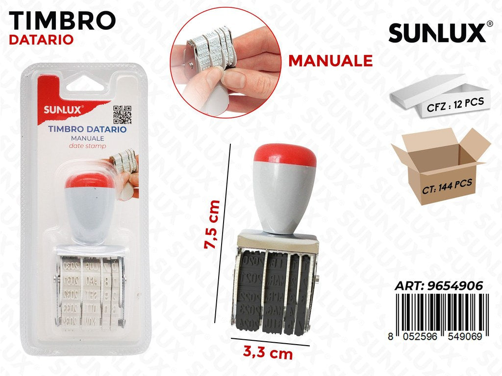 Sunlux Timbro Datario Manuale 3.3*7.5CM