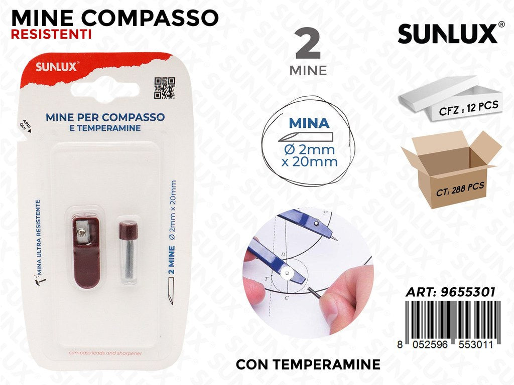 Sunlux Mine Compasso c/Temperamine 2PCS