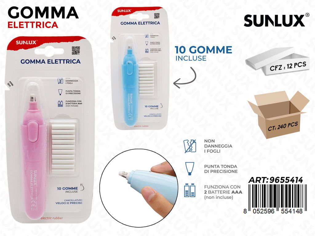 Sunlux Gomma Elettrica c/10 Ric.