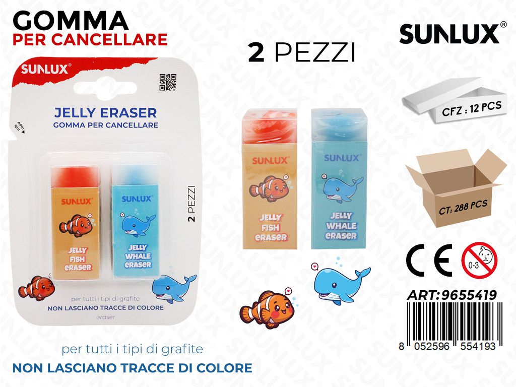 Sunlux Gomma per Cancellare Animals 2PCS