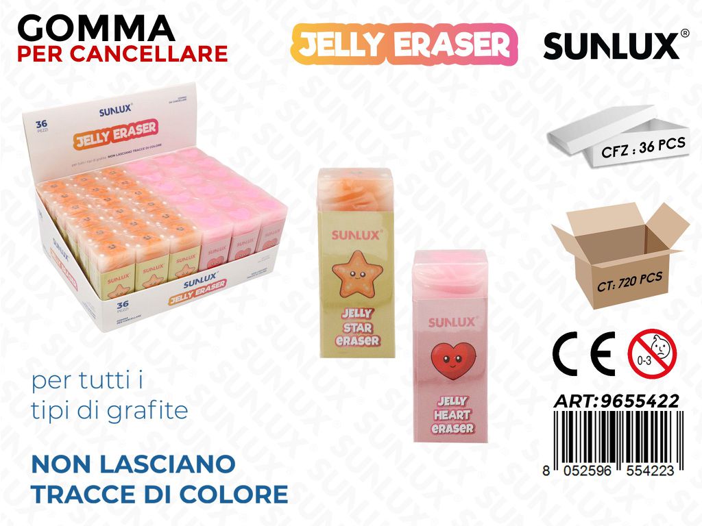 Sunlux Esp. Gomma per Cancellare Stars Heart