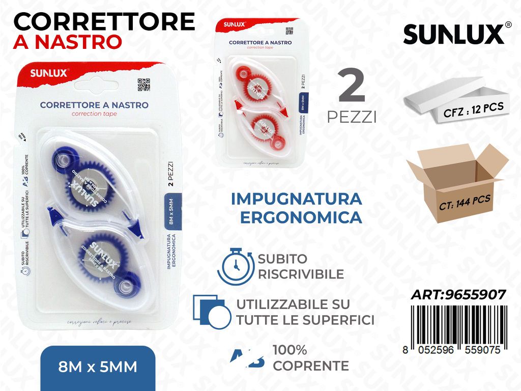 CORRETTORE A NASTRO 2PCS 5MM*8MT ASS.