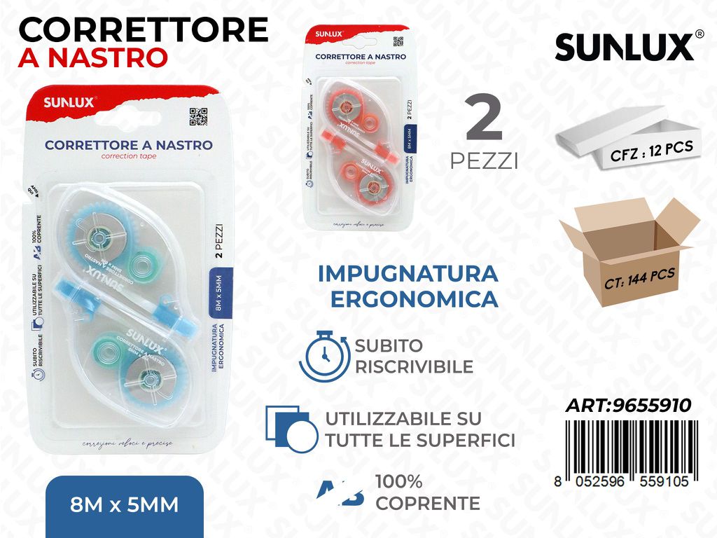 Sunlux Correttore a Nastro Chiusura PROT.5MM*8MT
