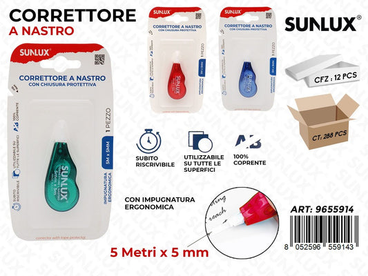 CORRETTORE A NASTRO ASS. 5MT*5MM