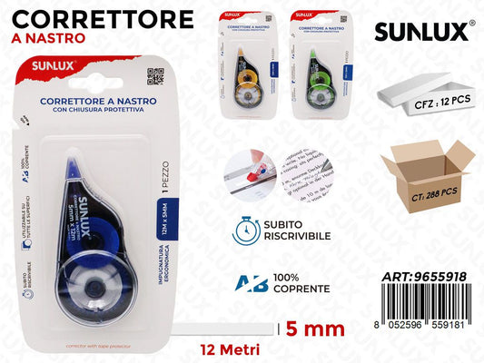 Sunlux Correttore a Nastro Ass. 5MM*12MT