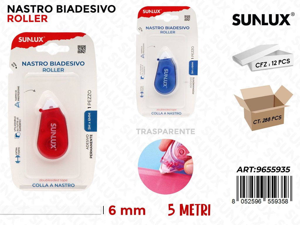 Sunlux Nastro Biadv. Trasp. Roller 6MM*5MT