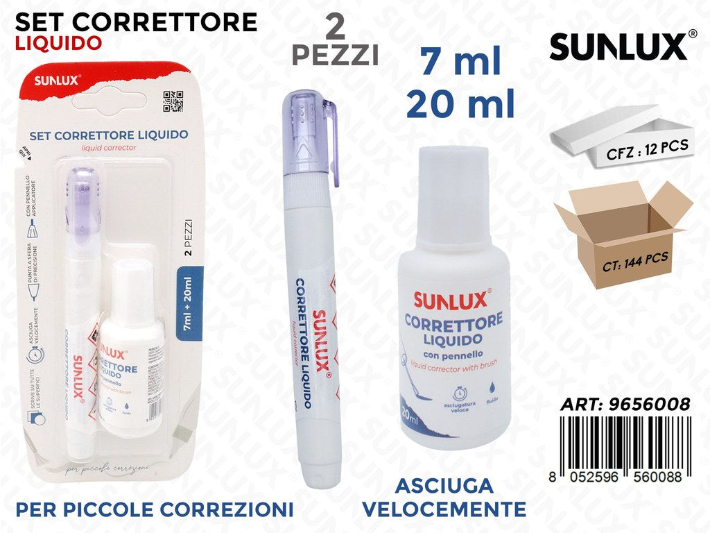 Sunlux Correttore Liquido 2PCS Ass. 7-20ML