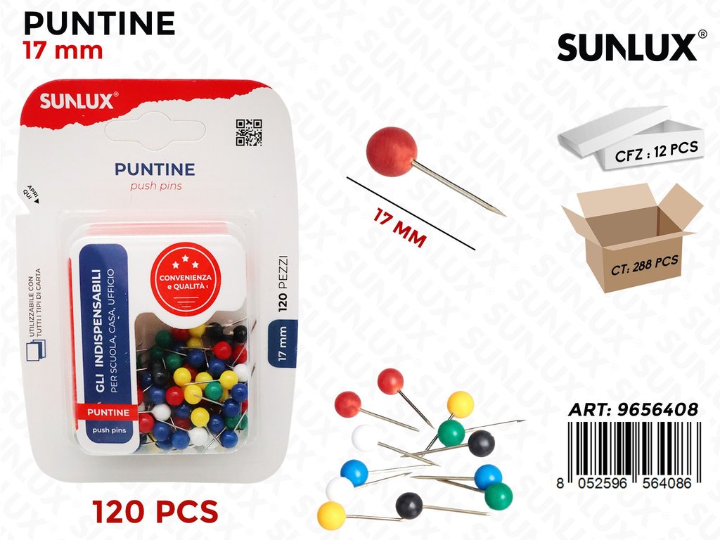 Sunlux Puntine 120PCS Ass. 17MM