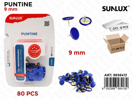 Sunlux Puntine Blu 80PCS 9MM