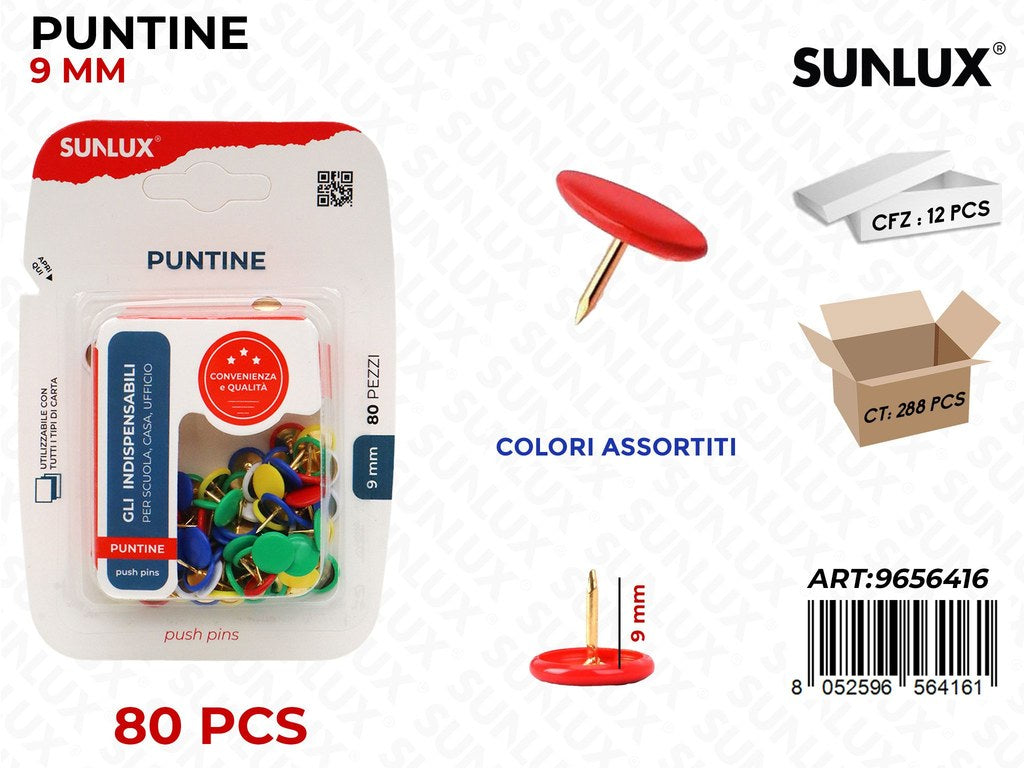 Sunlux Puntine Multicolor 80PCS 9MM