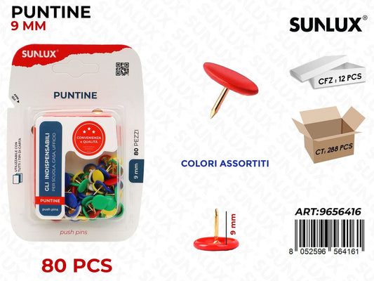 Sunlux Puntine Multicolor 80PCS 9MM