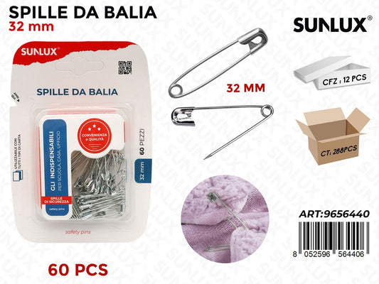 Sunlux Spille da Balia Arg. 60PCS 32MM
