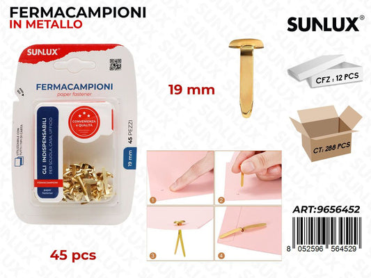 Sunlux Fermacampioni Oro 45PCS 19MM