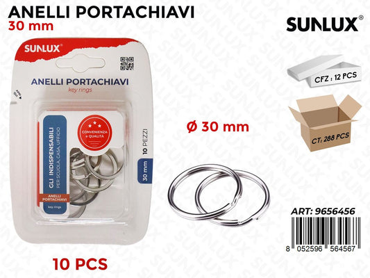 Sunlux Anelli Portachiavi 10PCS D.30MM