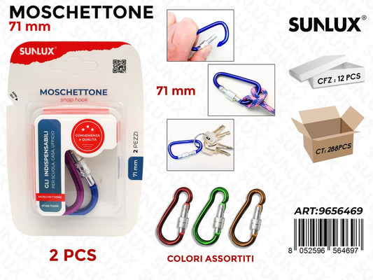 Sunlux Moschettone Ass. 2PCS 71MM
