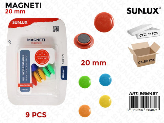 Sunlux Magneti Col. Ass. 9PCS 20MM
