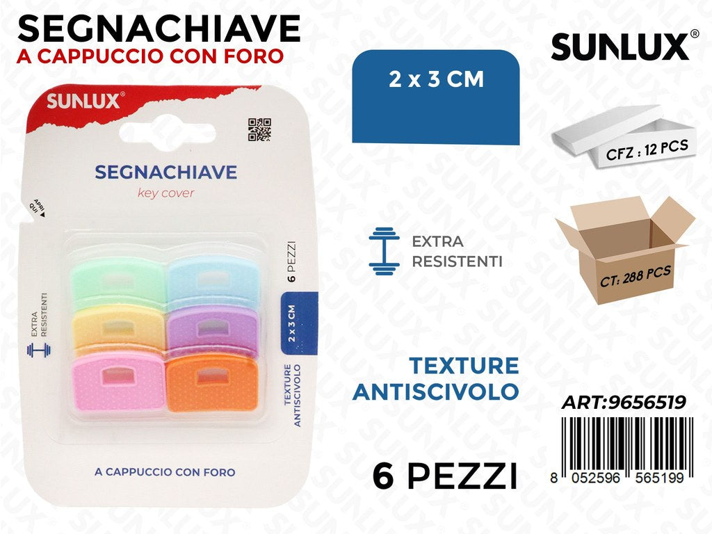 Sunlux Segnachiave a Cappuccio Pastel 6PCS 2*3CM