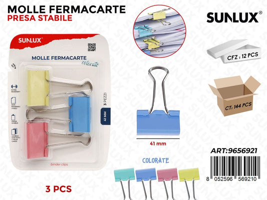 Sunlux Molle Fermacarte Col. 3PCS 41MM