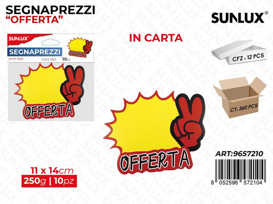 Sunlux Segnaprezzi Offerta 11*14CM 250G 10PCS