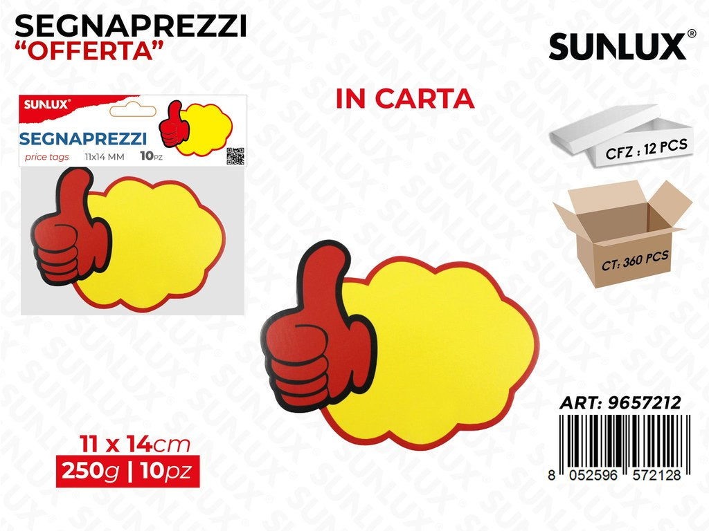 Sunlux Segnaprezzi 11*14CM 250GR 10PCS