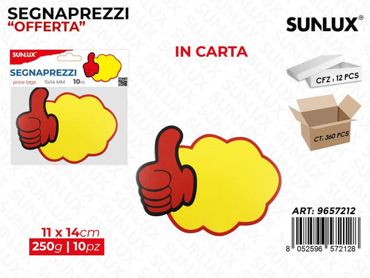 Sunlux Segnaprezzi 11*14CM 250GR 10PCS