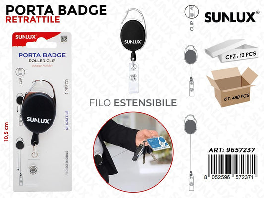Sunlux Porta Badge Retrattile 10.5CM