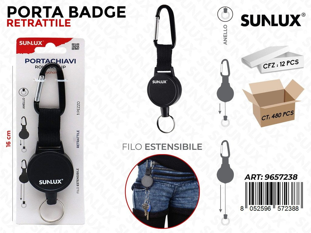 Sunlux Porta Badge Retrattile 16CM