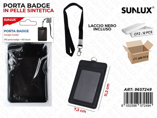 PORTA BADGE C/ LACCIO NERO 7.3*11.2CM