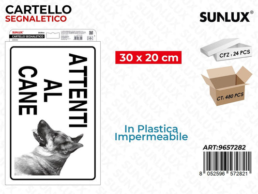 CARTELLO SEGN. ATTENTI AL CANE 20*30CM