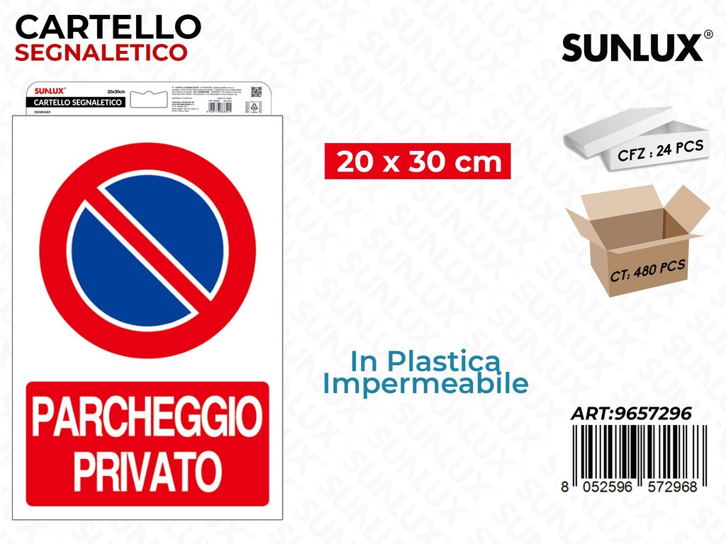 CARTELLO SEGN. PARCHEGGIO PRIVATO 20*30CM