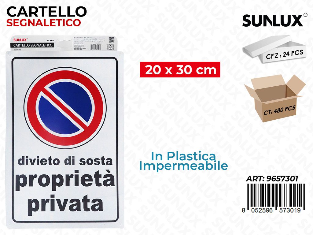 CARTELLO SEGNALETICO PLAST. 20*30CM