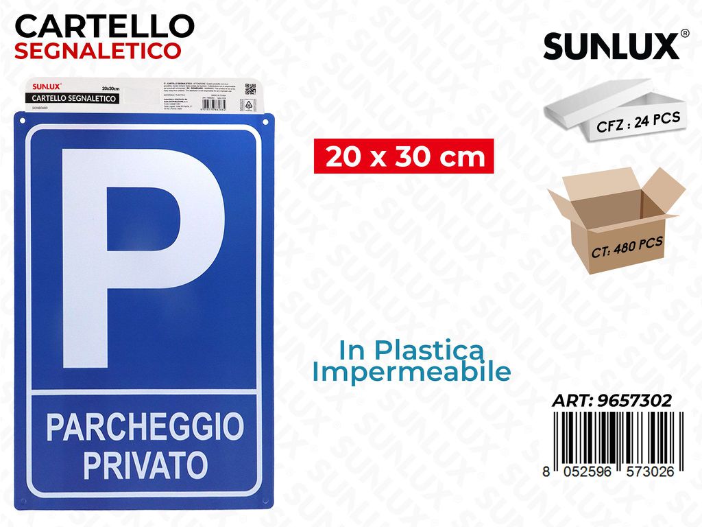 CARTELLO SEGNALETICO PLAST. 20*30CM