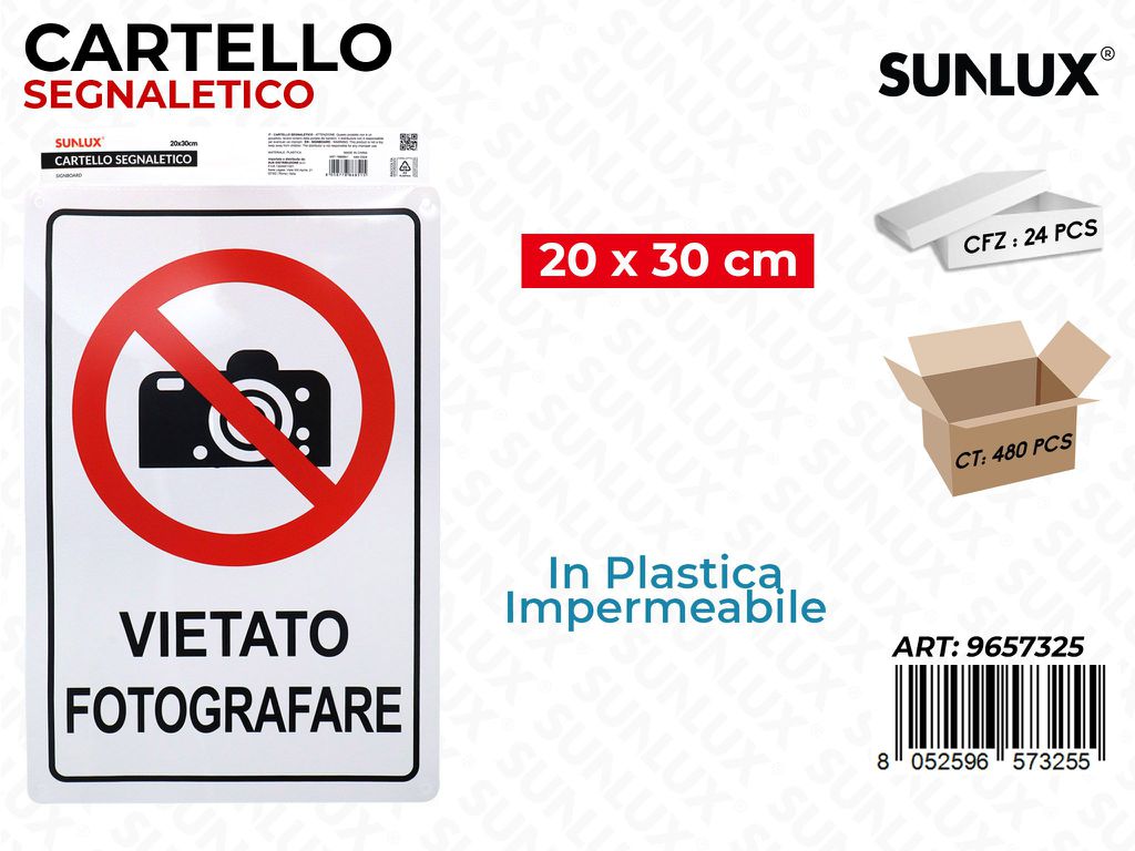 CARTELLO SEGNALETICO PLAST. 20*30CM